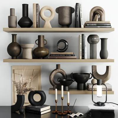 现代书籍烛台雕塑摆件